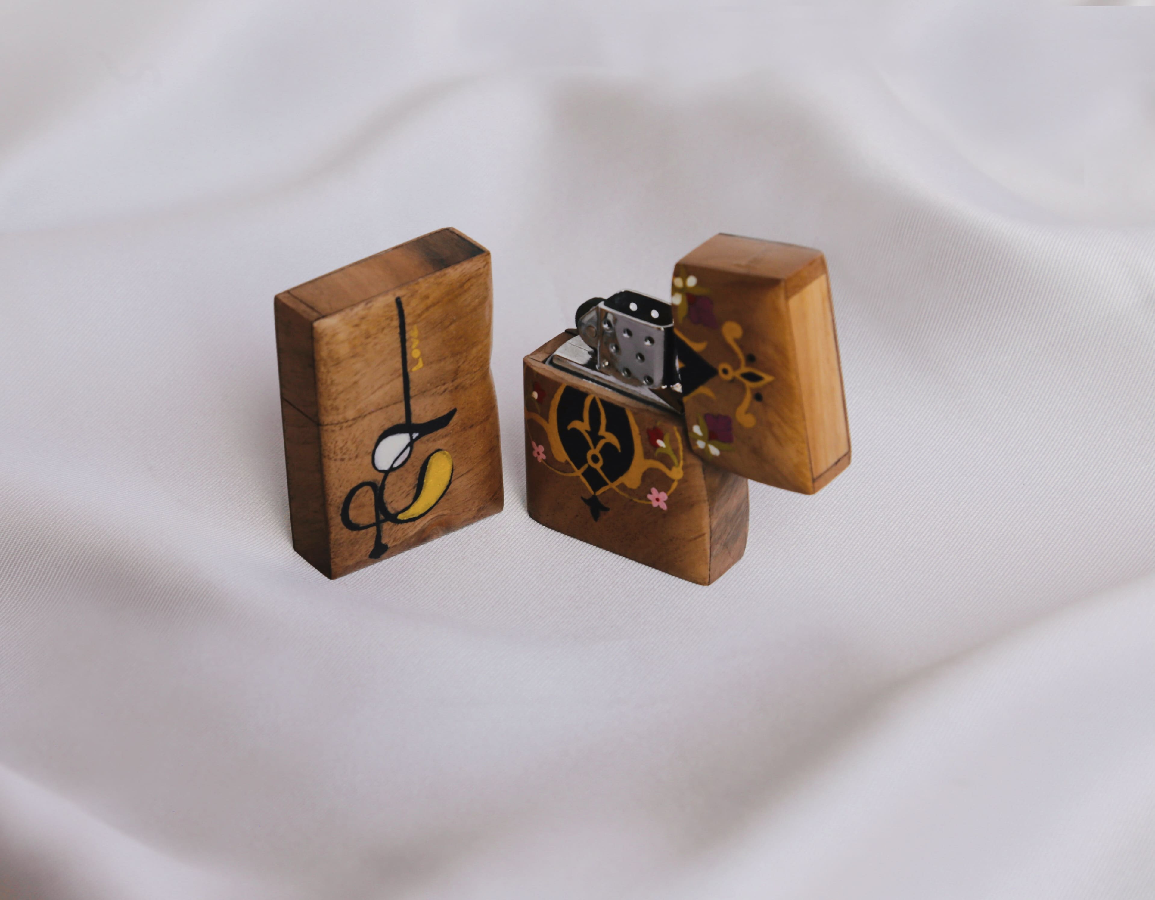 Miniature wooden lighters
