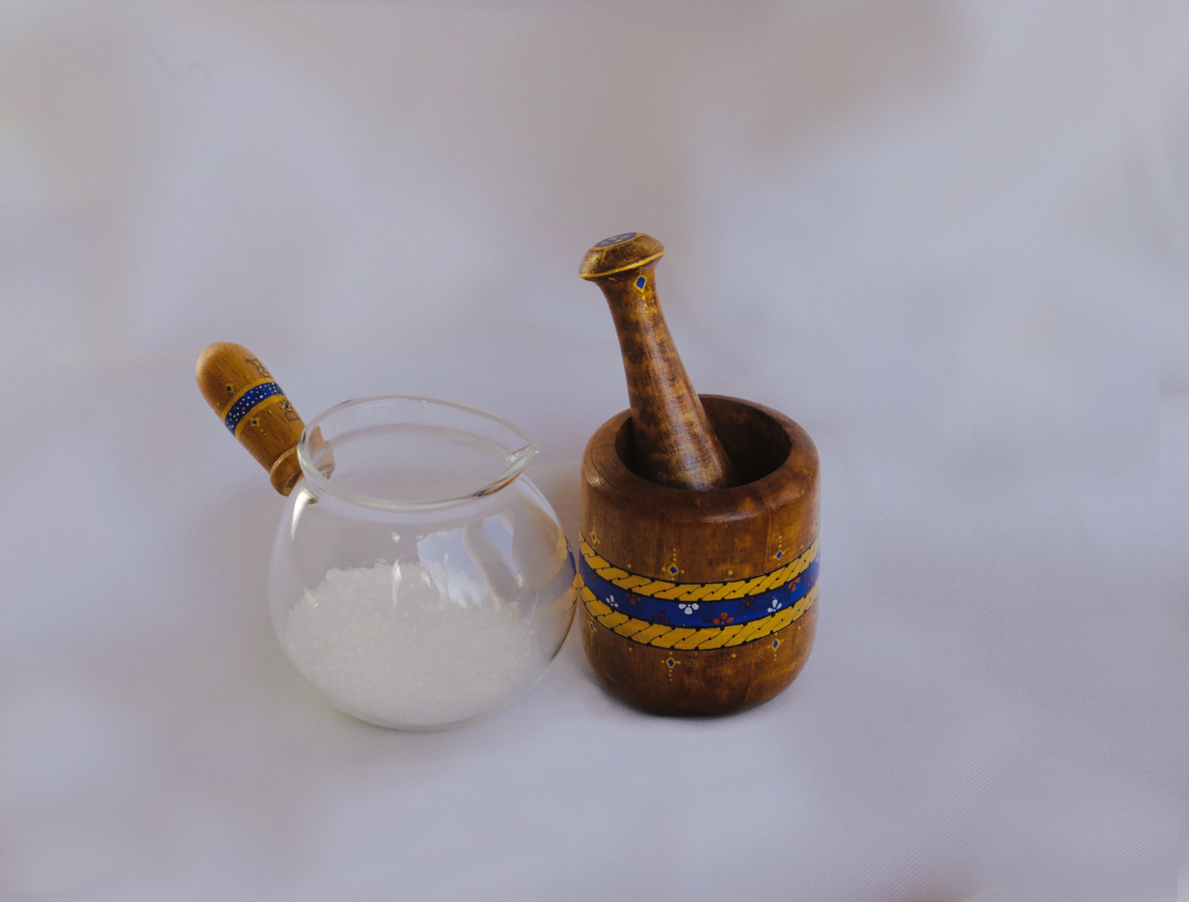 Mini wooden mortar & pestle