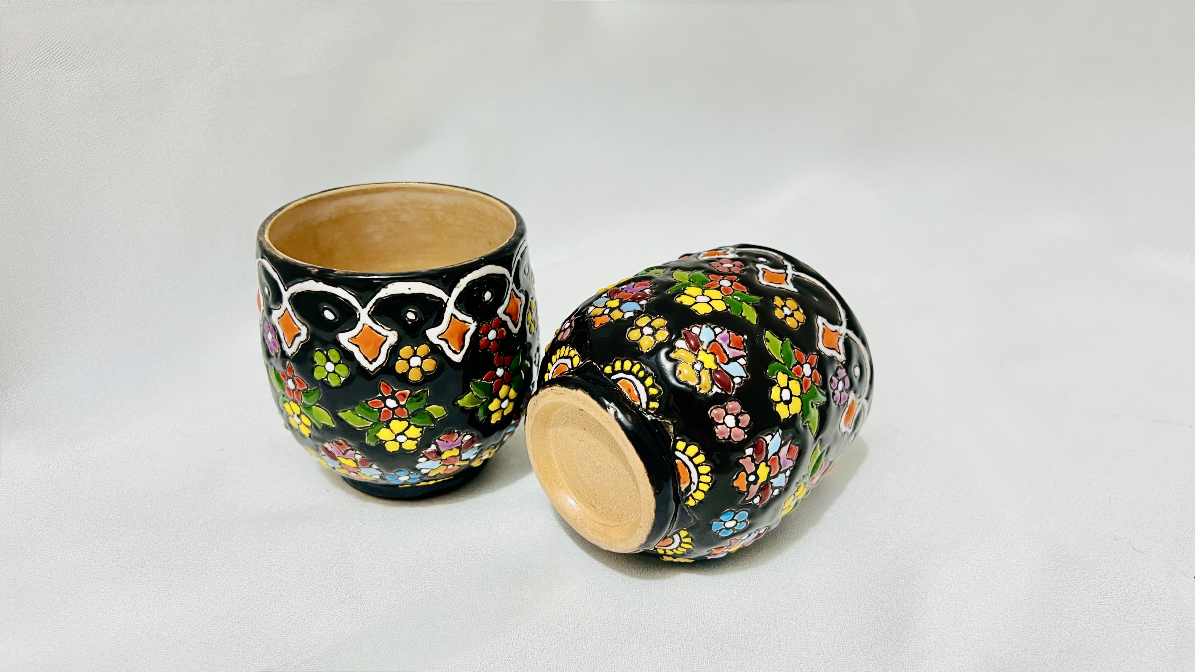 Afghan hand-painted cups