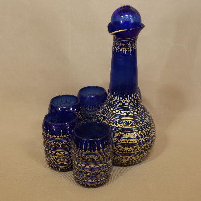 Handmade miniature Herati glassware